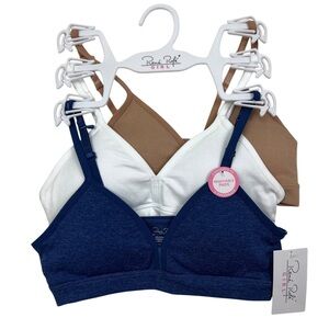 Rene Rofe Girl Kids' Delilah 3-Pack Seamless Bralettes - Size M